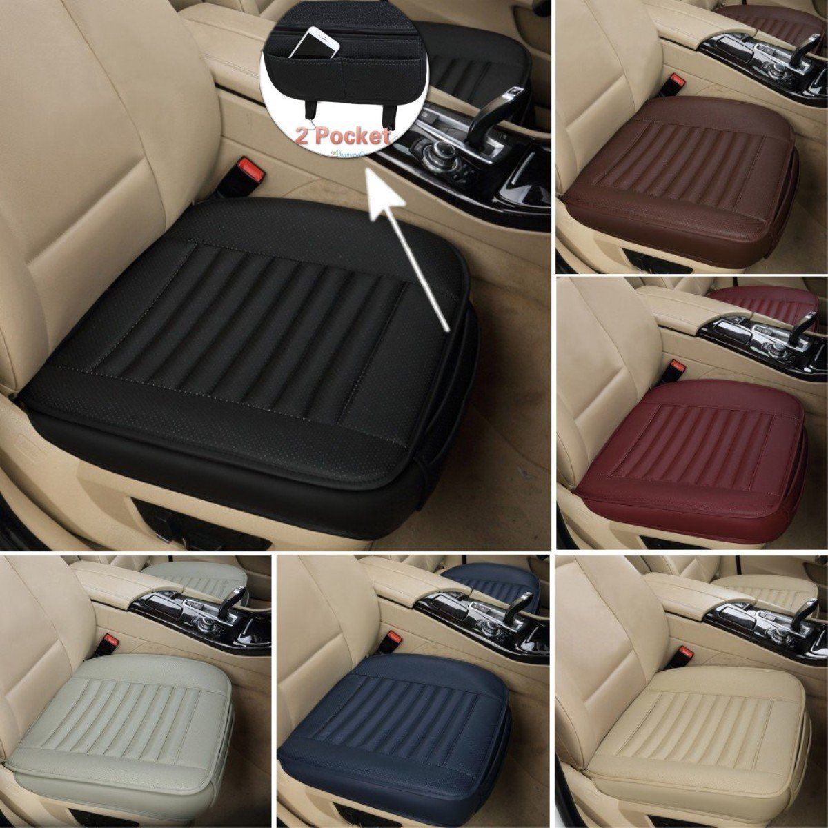 Car Front Seats Cover PU Leather Single Seat